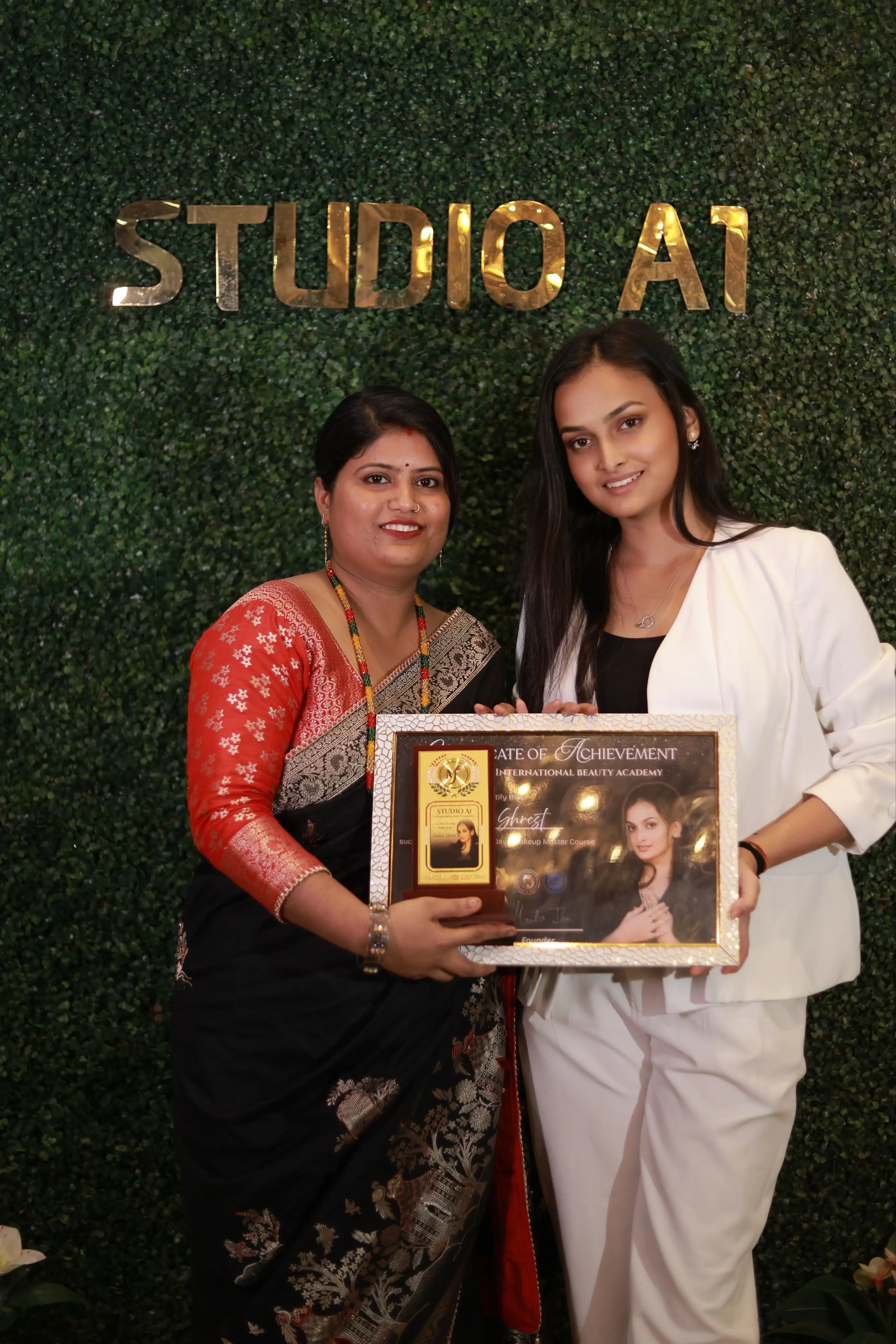 Studio A1 IBA student certificate moment