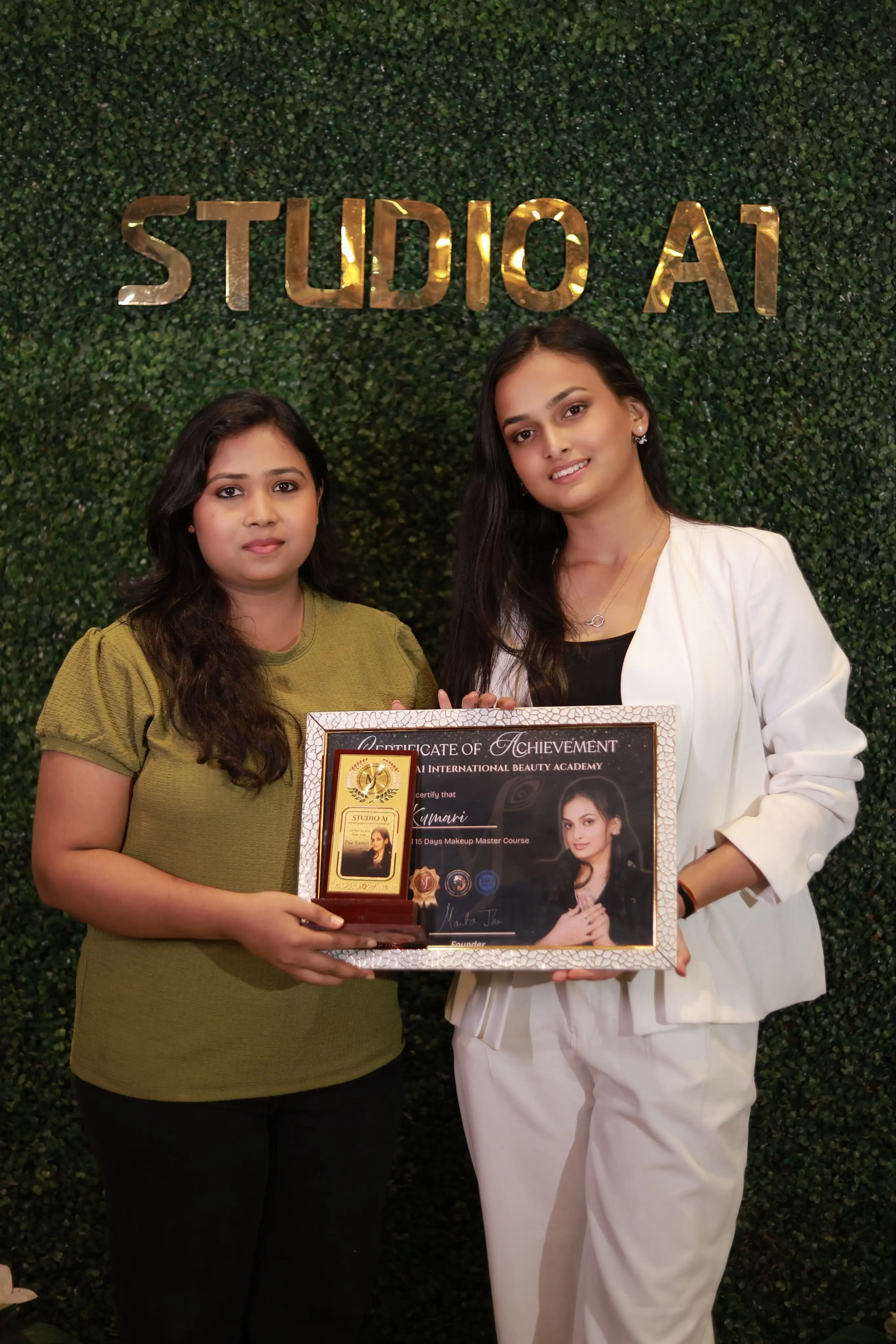 Studio A1 IBA student certificate moment